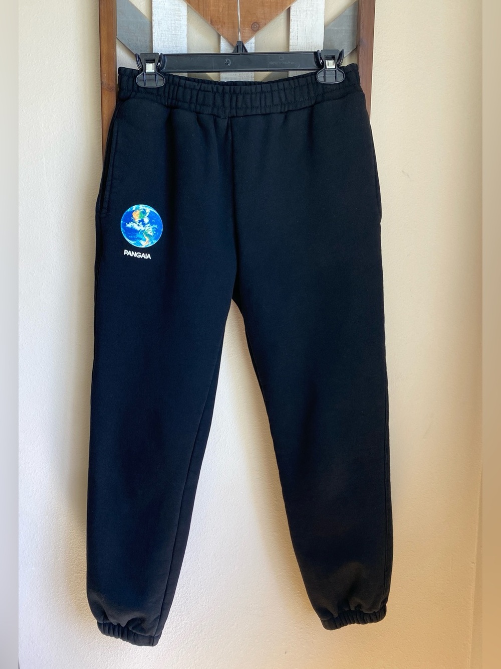 EUC PANGAIA XS XXS Black Earth Graphic Ankle Crop Sweatpant Elastic Waist Jogger